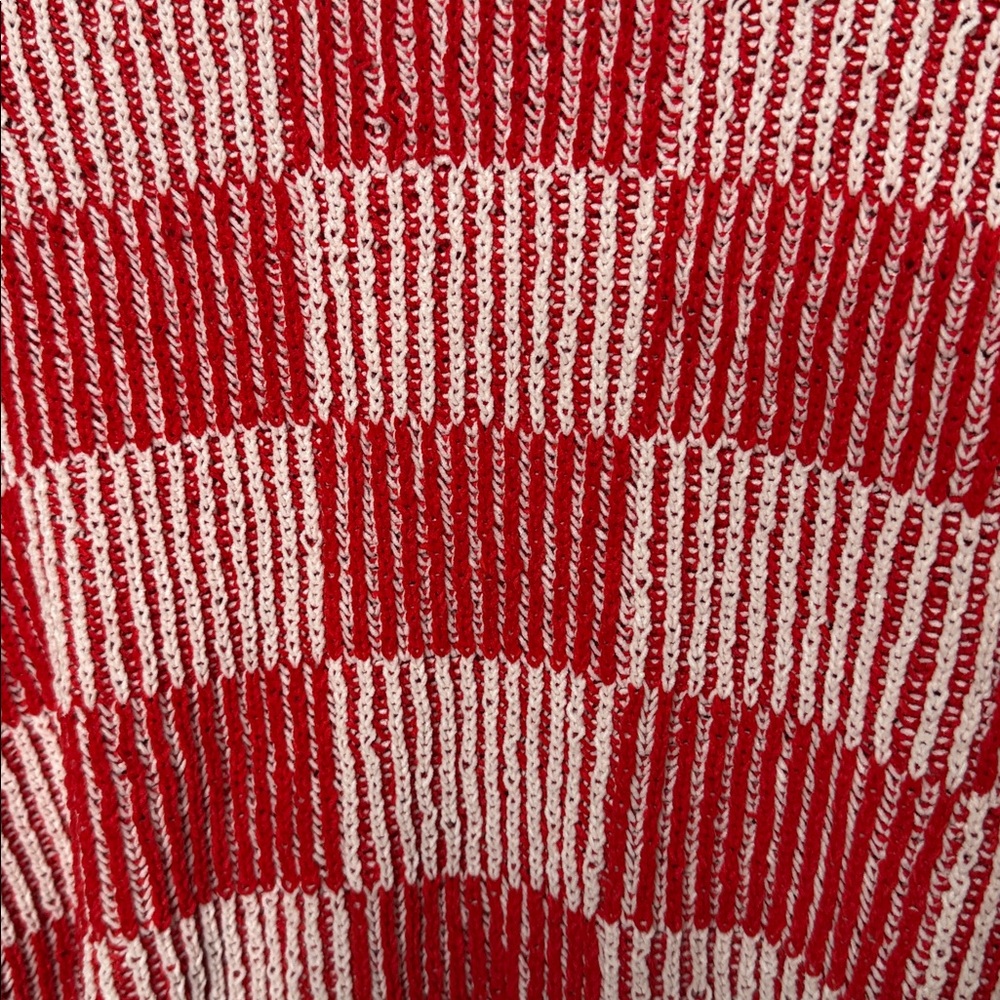 idem Ditto checkered chenille knitted long sleeve cropped sweater sz Sm - Picture 9 of 11